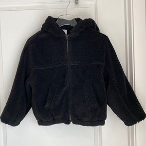 Zara Hooded Fleece Zip Front Jacket SIZE 140/10 GIRLS EUC